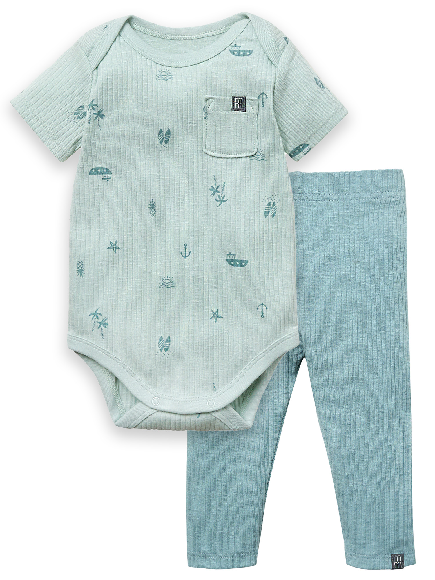 by Gerber Baby Neutral Organic Bodysuit and Legging Outfit Set, Sizes 0/3 Months - 24 Months